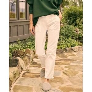 FRANK & EILEEN Blackrock Utility Pants Khaki Italian Fabric Size 10